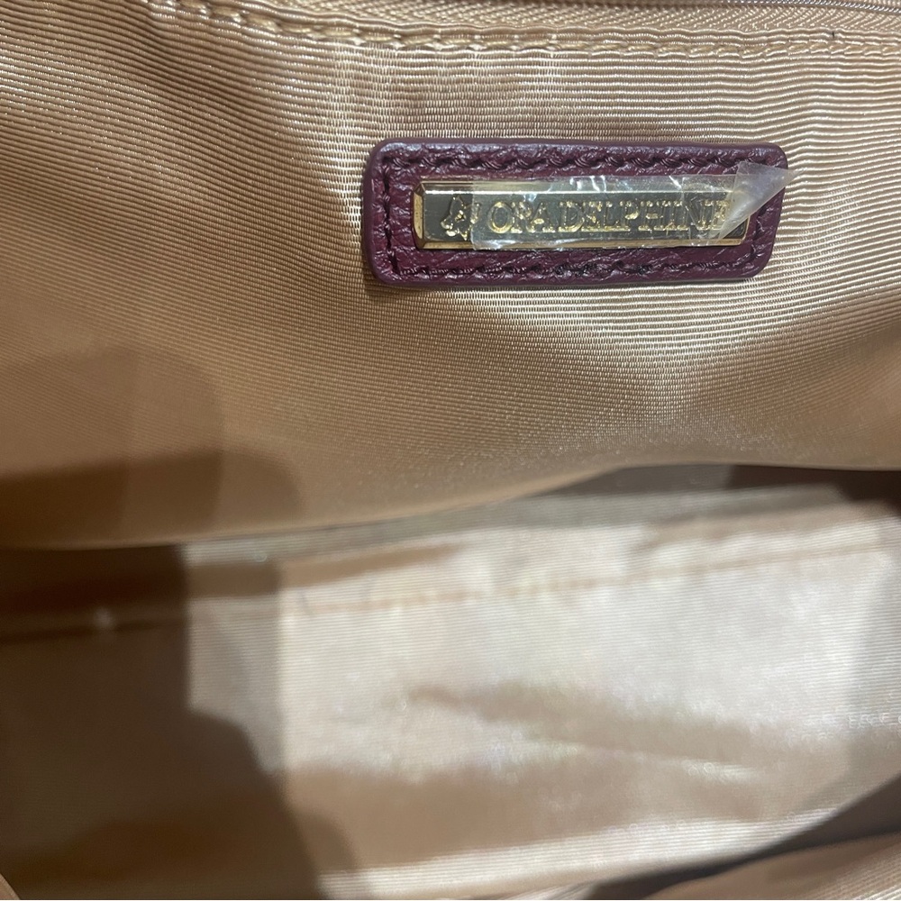 Ora Delphine Adele Burgundy Leather Satchel Bag Fall Color - Picture 11 of 14